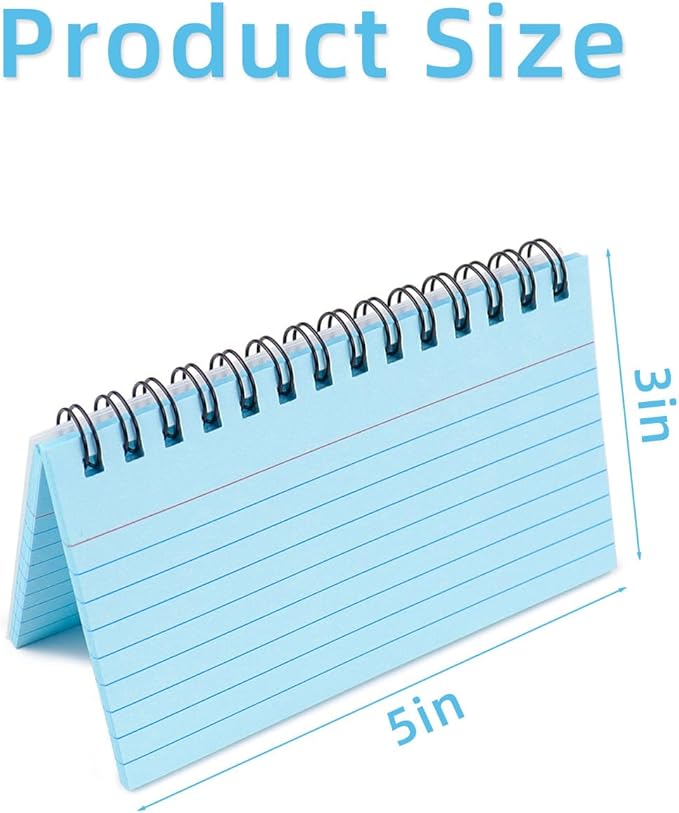 200 Sheets Spiral Index Cards 3 x 5 Inches Spiral Bound Ruled Note Cards for School Office Flash Cards with Ring for Memory Learning Taking to Do List Spiral Flashcards with Cover (4 Colors)