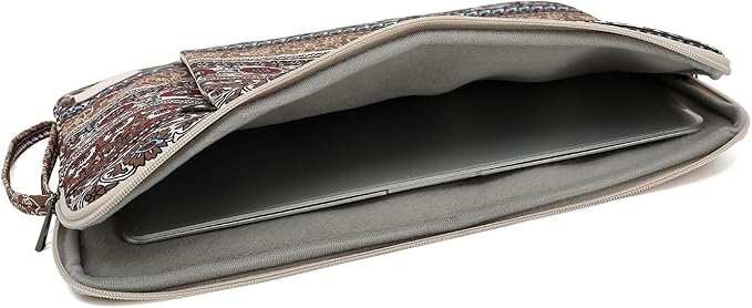 Laptop Sleeve 13.3 inch14 Inch, 15.6inchWater Resistant Traveling Computer Cover with Handle, Shockproof Protective Carrying Laptop Case (Y8-Khaki Bohemia, 14 inch)