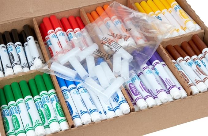 Crayola Broad Line Washable Markers - 200ct, Teacher Appreciation Gifts, Classroom School Supplies, Bulk Markers for Kids, 8 Assorted Colors, Ages 3, 4, 5