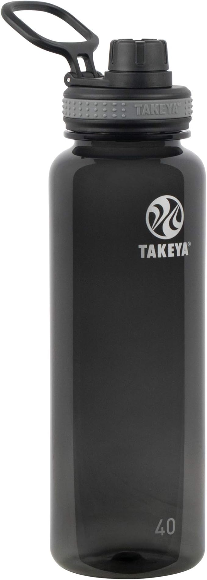 Takeya Tritan Sport Water Bottle with Spout Lid - BPA-Free & Dishwasher-Safe Water Bottle - Reusable Bottle with Lid Handle - Simple Leak-Proof Water Bottle - 40 oz, Black