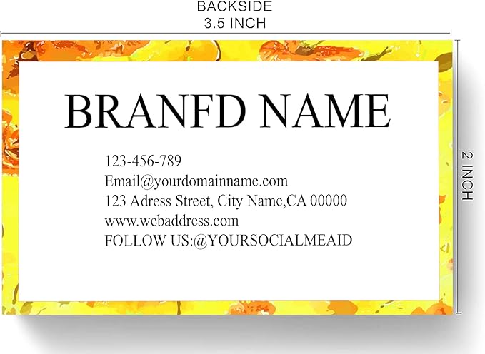 200 pcs Full Color Custom 2 Sides Printed Business Card Custom with Your Logo Two-Sided Design,Personalized Name Card,500 pcs 3.5" x 2" No Additional Charge