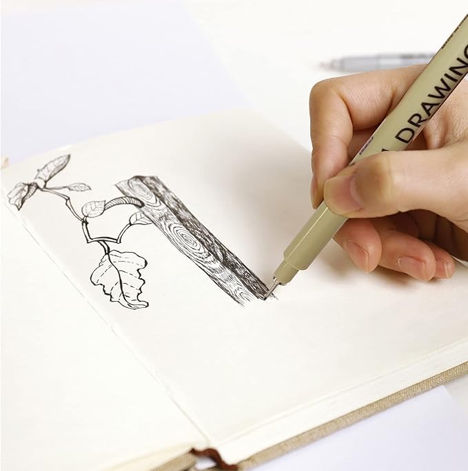 12Pcs Black Micro Pen Set, Micro Fineliner Drawing Art Pens, Fineliner Ink Set, Micro Pens for Artist Illustration, Sketch Outline, Technical Drawing