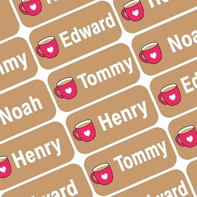 Personalized Name Labels for Kids – 60 Waterproof Peel-and-Stick Labels for Clothes, Lunch Boxes, Water Bottles, Laundry Bags – Durable, Dishwasher & Microwave Safe, Perfect for Camp, Daycare, School