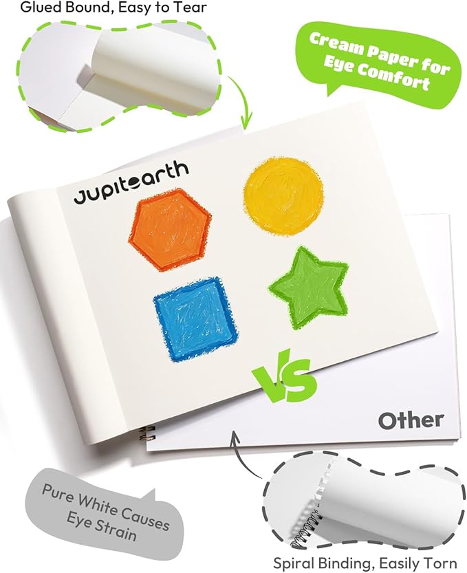 JUPITEARTH Sketch Pads, 3-Pack 50 Sheets 9x12 Inch Drawing Pad, Acid-Free Thickened Glue-Bound Sketchbook, Art Supplies, Drawing Paper for Coloring Painting for School