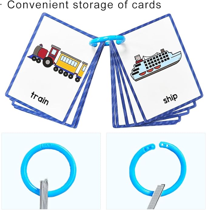 Lachilly Transportations English Learning Flashcards - High Frequency Words, Beginning Reading, Kindergarten Teaching Materials, Autism Learning, Vocabulary Building - 10 Cards, 18 Words