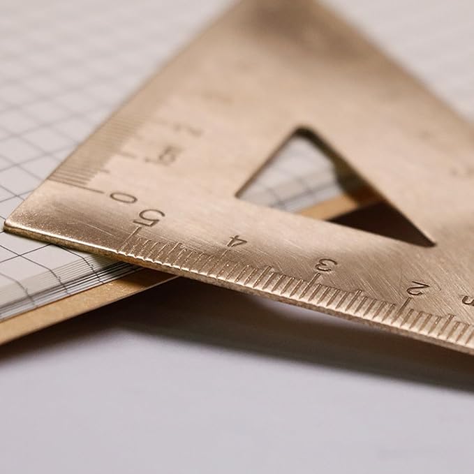 Utoolmart Brass Ruler Set - 180 Protractor, 5.9-inch Straight Ruler, Measuring Tool for Drafting, Drawing, Math & Geometry