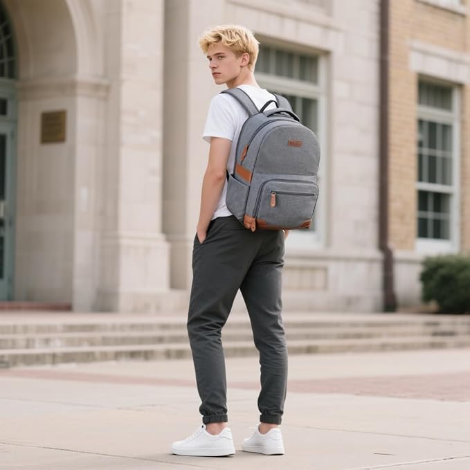 RealCool 15.6-17.3" Laptop Backpack, 31L Water Resistant Travel Bag | Independent frame opening, lightweight ,multi-compartments, ergonomic padded straps, luggage belt, for School,Business Trip