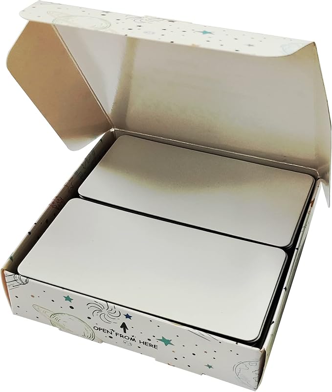 IMAGAME Dry Erase Magnets, Blank Magnetic Dry Erase Labels, 48-Pack, Erasable Magnets for Whiteboard, Multipurpose White Magnetic Labels to Write On for Classroom, Home, Education, Office, 4" x 2"