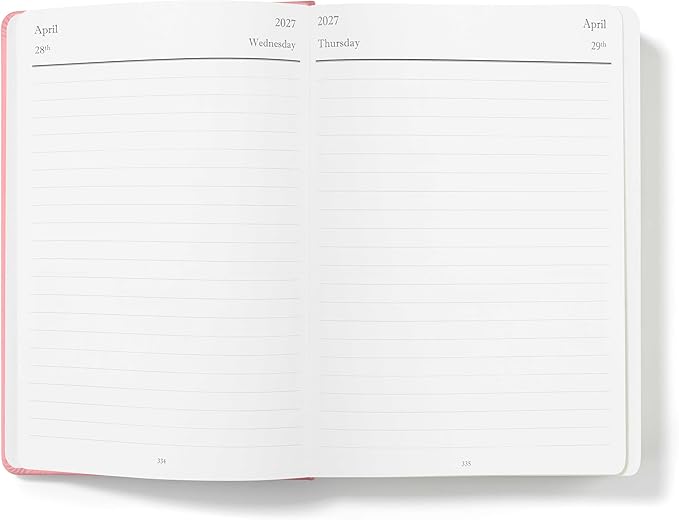 Wykeham's Executive 2026-27 Daily Journal Planner – Customization Available – Mid-Year Academic Diary – July 2026 to June 2027 (Rose, 8.5"×5.5")