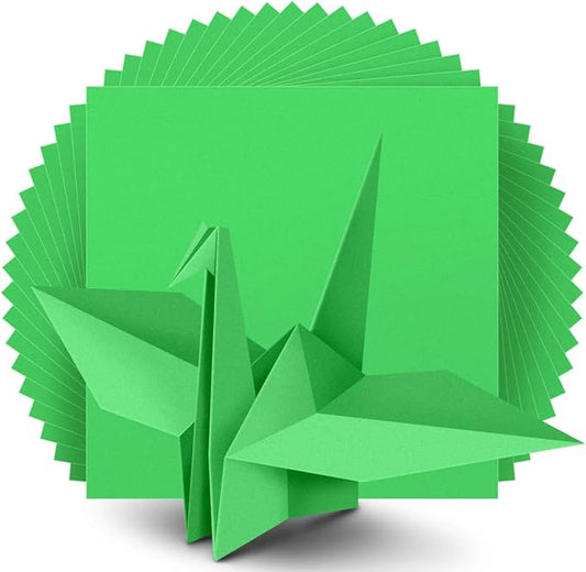 IOOLEEM Origami Paper, 200 Sheets, Green Origami Paper, 6 Inch Square, Double Sided Colored paper.