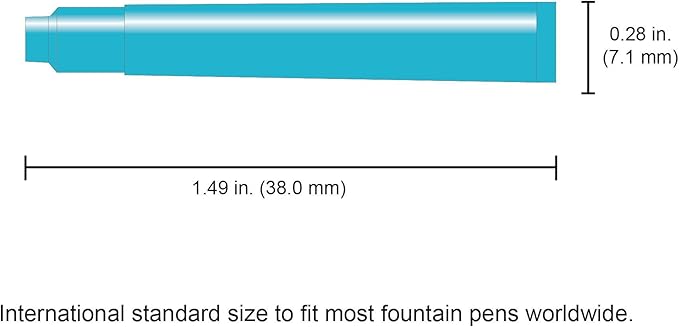 Monteverde International Size Cartridge to Fit Fountain Pens, Turquoise, 6 per Pack (G302TQ)