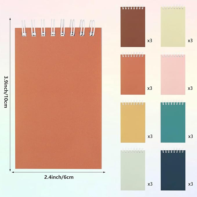 24 Pack Mini Notebooks for Kids Small Spiral Journal Notepads Party Favor