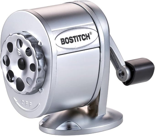 Bostitch Metal Manual Pencil Sharpener, Silver (MPS1-CH)