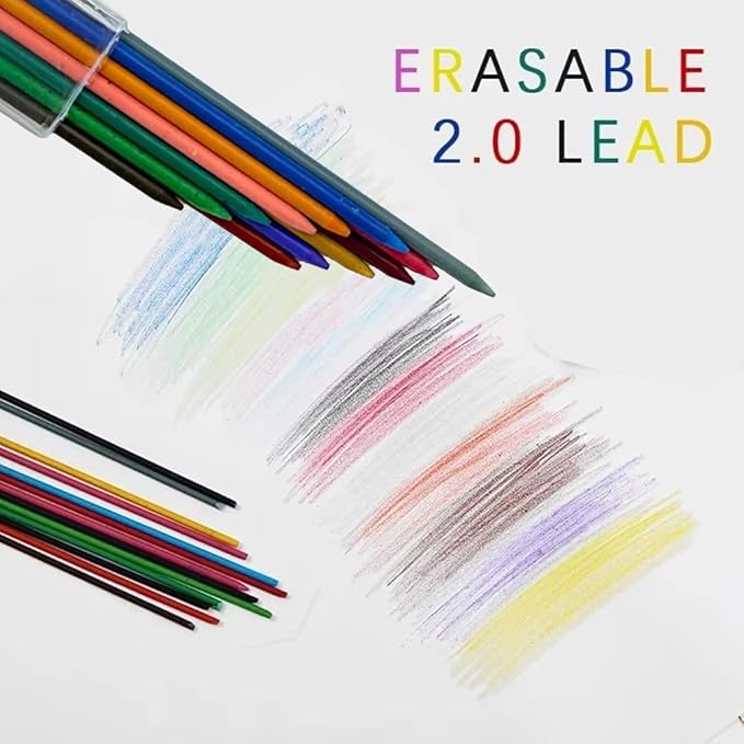 2.0mm Colored Pencil Lead Refills, 72 Pack Assorted Colors Mechanical Pencil Leads, Pre-Sharpened Bold 2mm Lead Refills for Drafting, Sketching, Woodworking, Construction & Art Projects