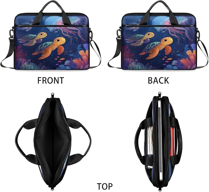 Cute Sea Turtle Laptop Sleeve Case for 13-15 inch Computer Bag Protective Laptop Handle Bag for Women Men
