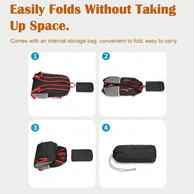 20L Water Resistant Foldable Packable Daypack Backpack | Lightweight Durable Portable Outdoor Travel Backpack for Women Men Camping Climbing Hiking Walking Sports Daily Commuting
