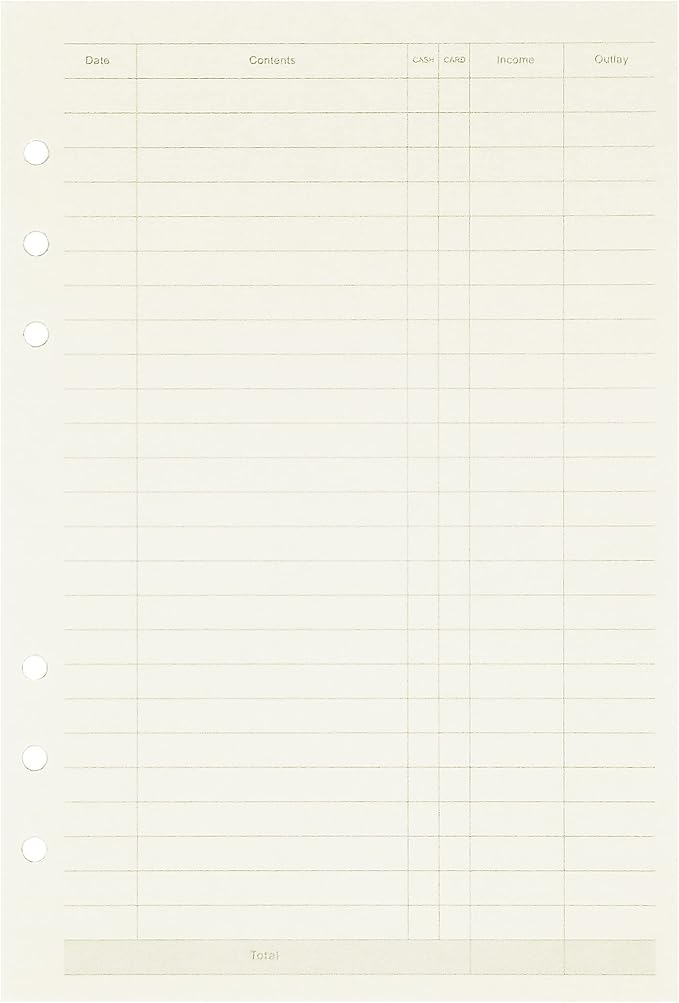 Zelten 1 Pack A5 45 Sheets/90 Pages Finance Loose Leaf Punched Paper Refills Paper for 6 Hole Binder Personal Organizer Diary Notebook Refillable Planner