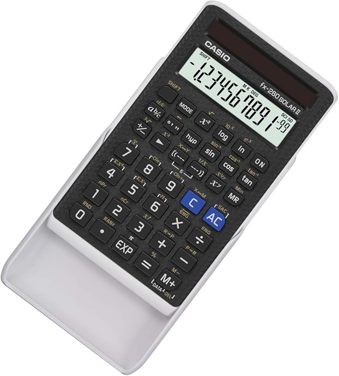 Casio fx-260 Solar II Scientific Calculator | 10-Digit Display | Fraction & Trig Functions | Ideal for Middle School, High School Math, Algebra, Trigonometry | Solar Powered (Pack of 2)