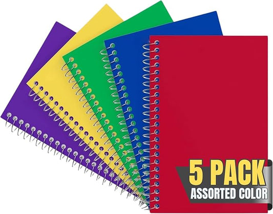 1InTheOffice Notepads 4x6 College Ruled, Assorted colors, 50 sheets/pad, 5 pack