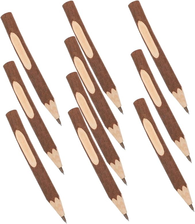 Natural Wooden Ballpoint Pens Tree Bark 13cm Small Ballpoint Pens 10pcs Biodegradable Portable Writing Accessory for Office and School Supplies