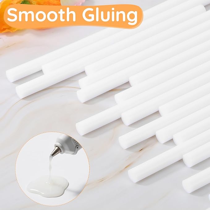 White Hot Glue Sticks, 72 Pack 0.43" Dia x 8" Long White Glue Sticks Standard for Crafting DIY Art School Gluing Project Sealing Wax, Car Dent Repair