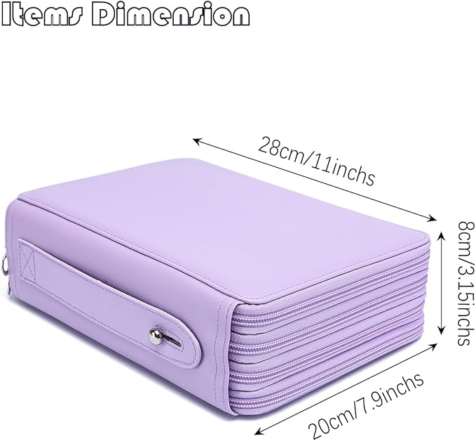YOUNGCOL 200 Slots Colored Pencil Case Color Pencil Organizer Storage Large Capacity Pencil Holder (Purple, 200 Slots)