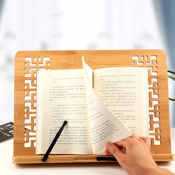Book Stand for Reading Book Holders Simple Book Holder Wooden Bookstand Multi-functional Book Holder Height Adjustable Cookbook Stand Book Stand for Desk (Size : L)