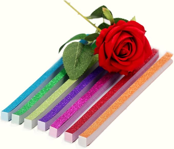 Hvogvok Origami Stars, Glitter Origami, Stars Colorful Origami Strips, DIY Handmade Craft Paper (520 Sheets 7 Colors Glitter Origami Stars)