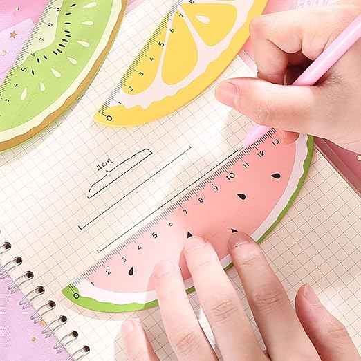 Wooden Rulers for Kids, Wood Measuring Ruler, Student Ruler, Creative Fruit Modeling, for Children, Students, Office Supplies, Teaching Rewards Prizes (20)