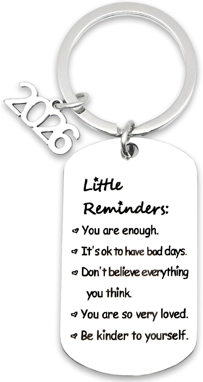 School Supplies for High School Students Back to Shcool Supplies for Teen Girls Boys First Day of School Inspirational Christmas Birthday Gift for Daughter Son Little Reminders Mental Health Keychain