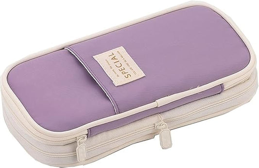 Arnuixty Large Storage Pencil Case Pen Bag with Zipper Big Capacity Pouch Organizer for Office Travel Holder Box