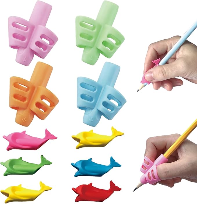 Pencil Grips for Kids - Toddler Writing Practice Tools, Handwriting Aid with Posture Correction for Beginners 3-7 Years, Autism Classroom & Preschool Must Haves, Daycare & Homeschool Essentials
