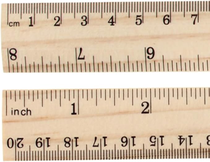Utoolmart Wooden Straight Ruler, 20cm / 7.9-inch Inch/Metri Scale, Wood Drawing Ruler, Measuring Drafting Tools, Measuring Rulers for Home, Student, Office Tailor Shop, Factory 5 Pcs