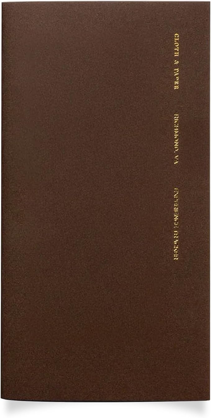 Cloth & Paper Travel Notebook | Experience Journal Tracker – Walnut | Pocket Plus Travel Journal Notebook 3.2" x 6" | Experience Log for Restaurants, Travel, Places & Activities – Soft Touch Cover