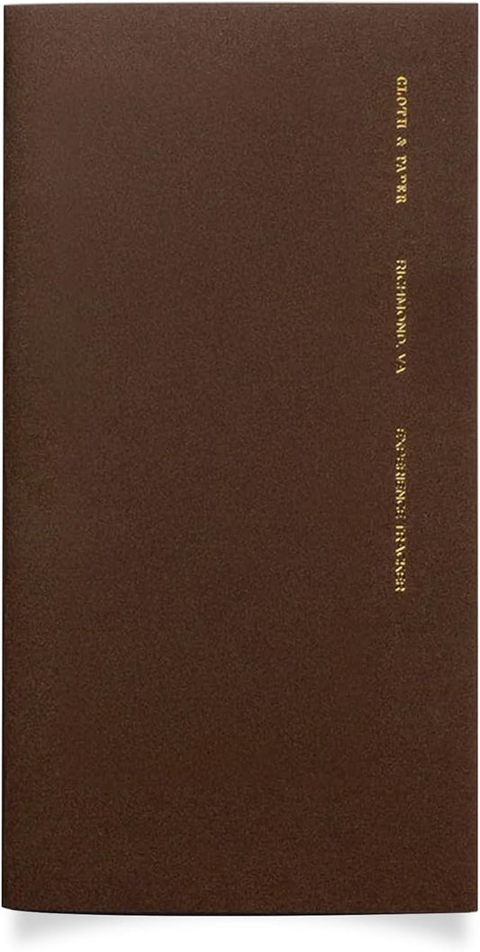 Cloth & Paper Travel Notebook | Experience Journal Tracker – Walnut | Pocket Plus Travel Journal Notebook 3.2" x 6" | Experience Log for Restaurants, Travel, Places & Activities – Soft Touch Cover