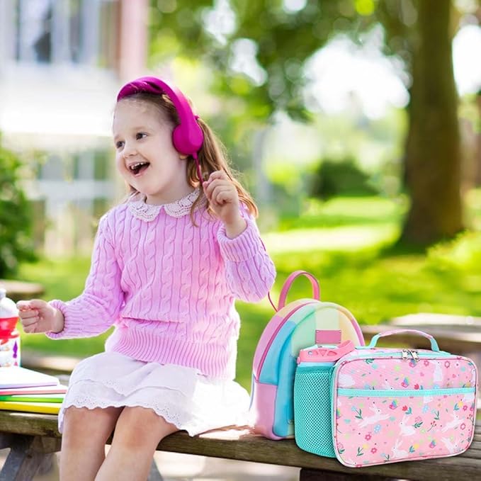 RHCPFOVR Kids Lunch Bag - Insulated Lunch Box for Boys Girls,Washable Lunch Bag and Reusable Toddler Leak-proof Lunchbox for School and Daycare