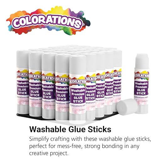 Colorations® Premium White Washable Glue Sticks in a Tray, Set of 30, .32 oz each, Glues Dries Clear & is Acid Free, Non Toxic & Washable Glue, Use at School, Home, Office & Craft Projects