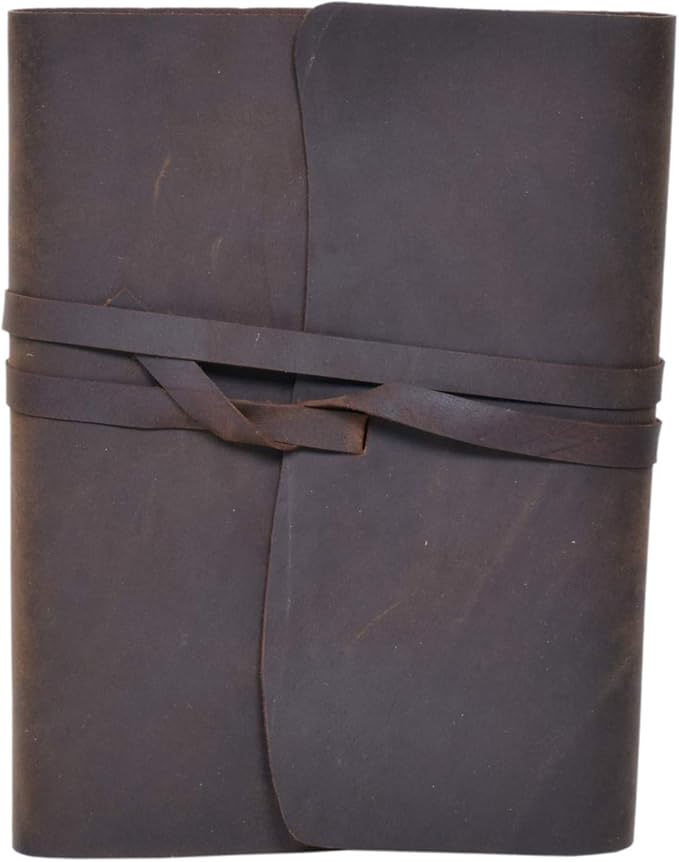 Rustic Vintage Leather Journal Writing Notebook Antique Handmade Leather Bound Daily Notepad for Men & Women Unlined Paper Perfect for Gift for Art Sketch Book Travel Diary & Notebooks to Write in (8 x 6 Inches)