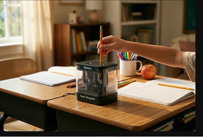 Dual Power Electric Pencil Sharpener, Dual Hole for Standard &Jumbo Pencils
