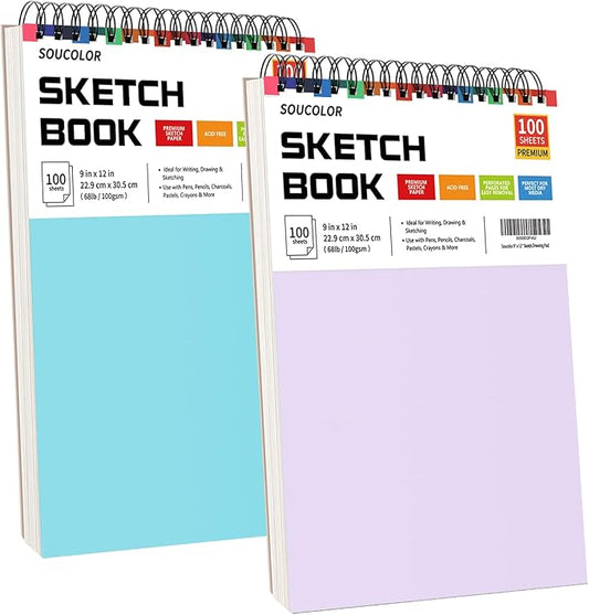 Soucolor 9 x12 Inch Sketch Book, Mother's Day, Birthday for Daughter Wife, Creative Gift for Mum Her, Christmas Coloring Book