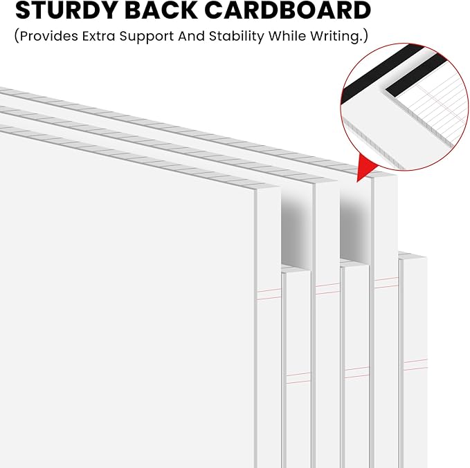 12pcs Legal Pads 8.5 x 11,Notepads 8.5 x 11 Inch, 30 Sheets/Pack, White Note Pads Clear Print Writing Pads of Paper, Perforate Wide Ruled Lined with Sturdy Back for Office, Business & School Supplies