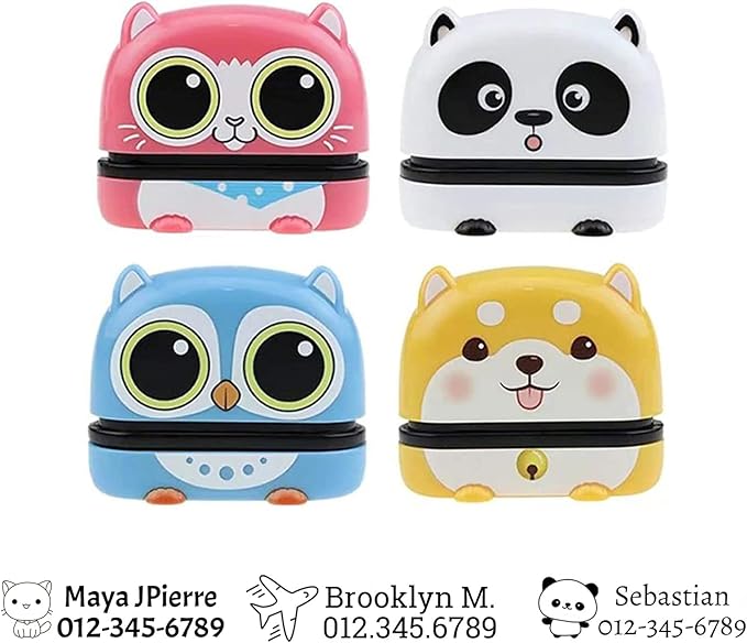 Cstmname Name Stamp for Clothing Kids, Waterproof, Double Sided Custom Name Stampfor Kids Clothes (White + Black Ink)