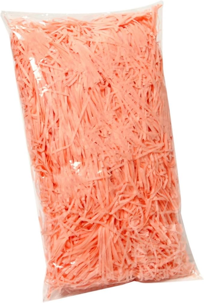 Raffia Paper Shreds, 100g Shredded Paper for Gift Box, Crinkle Cut Paper Shred Filler for Gift Wrapping & Basket Filling(Fresh Pink)