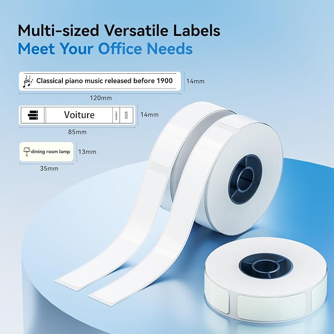 NIIMBOT Thermal Transfer Labels 0.55''x4.72'', for N1(B18) Label Maker, Long Storage Time, for CD DVD Cases Warehouse Labeling, White(14mmx120mm)