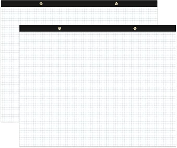 (2-Pack) Large Engineering Graph Paper Pad - 22" x 17" Grid Paper Notepad, 4"x4" Blue Grid 100 Sheets/200 Pages Paper for Engineer Architect Designer Mathematician Draftsman