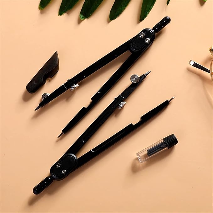 KUYWLMKMZZ Drawing Compass Stainless Steel Math Geometry Kit Compass Multifunctional Metal Drafting Drawing Tool School Student Stationery Geometry Set (Color : B)