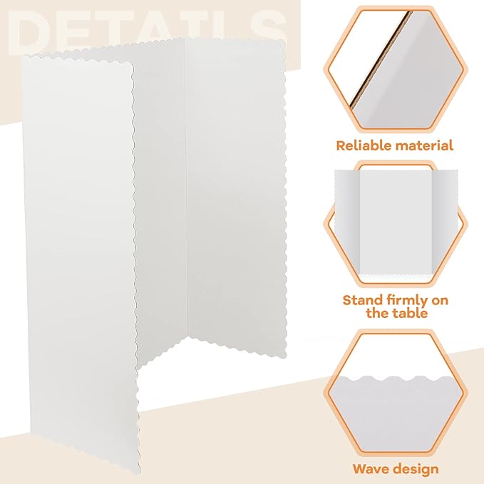 Ctosree 36 Pcs 14 * 22 Inch Tri Fold Poster Board Bulk, Science Fair Project Display Paperboard, Single Wall, Lightweight Presentation Board (White)