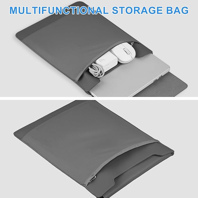 HoYiXi 15-15.6" Laptop Sleeve-Compatible with MacBook Pro 16/15.4'' MacBook Pro 15, Mac Air 15 - Waterproof Soft 15 16 inch pc case for H P, Dell, Acer, Asus,15 inch Laptop case,Grey