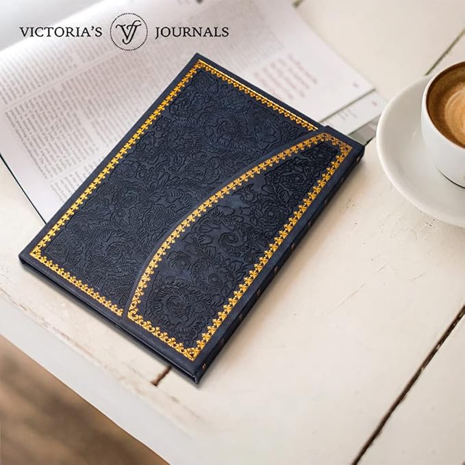 VICTORIA'S JOURNALS Magnet Journal, Carving Vintage Notebook Faux Leather Hard Cover Personal Diary Lined Pages Ribbon Bookmark, 8'' x 5.7''