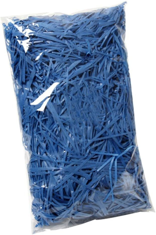 Raffia Paper Shreds, 100g Shredded Paper for Gift Box, Crinkle Cut Paper Shred Filler for Gift Wrapping & Basket Filling(Dark Blue)